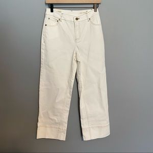 VINCE CAMUTO white wide leg cropped jeans